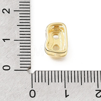 Brass Micro Pave Clear Cubic Zirconia Initial Spacer Bars KK-E802-34G-B-1