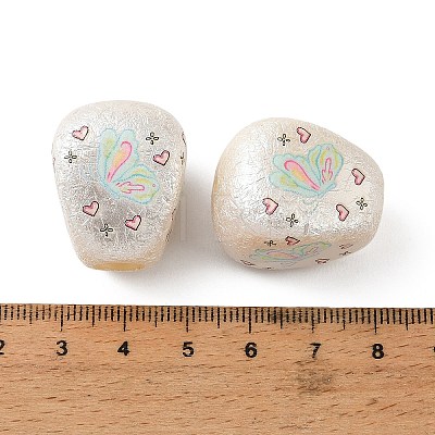 Printed Opaque Acrylic Beads OACR-B054-01P-1