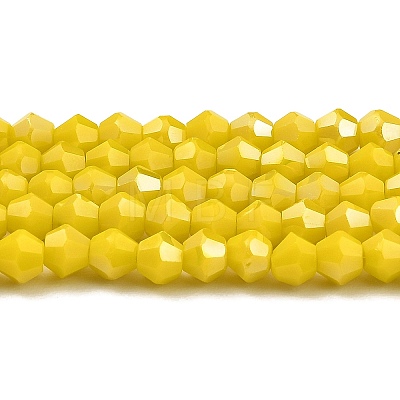 Opaque Solid Color Electroplate Glass Beads Strands EGLA-A039-P4mm-B05-1