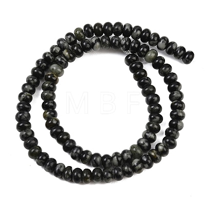 Natural Black Spot Jasper Beads Strands G-L647-D06-4x6mm-1