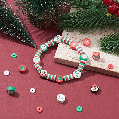 9 Style Christmas Handmade Polymer Clay Beads CLAY-YW0001-91-1