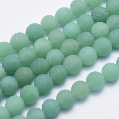 Natural Green Aventurine Beads Strands X-G-G748-08-8mm-1