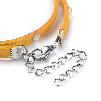 Faux Suede Cord Wrap Bracelets BJEW-JB04413-04-1