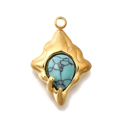 Synthetic Turquoise Pendants LS-STAS-D310-03G-03-1