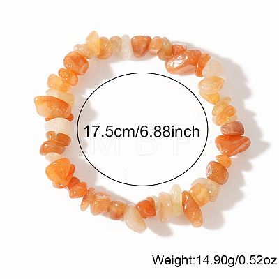 Natural Red Aventurine Chip Beaded Stretch Bracelets JI5766-7-1