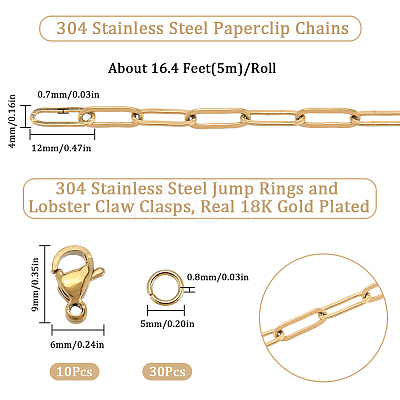 DIY Chain Bracelet Necklace Making Kit CHS-SC0001-03G-1