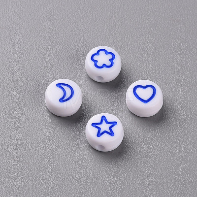 White Opaque Acrylic Beads MACR-N008-41A-1