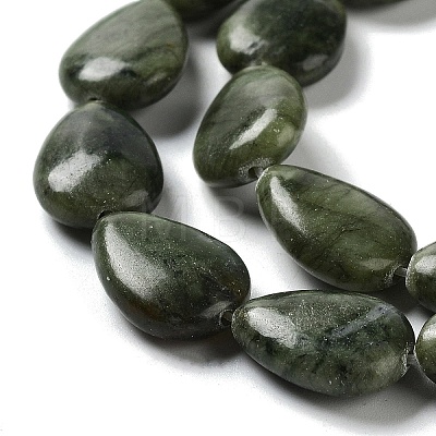 Natural Teardrop Xinyi Jade/Chinese Southern Jade Beads Strands G-L242-16-1