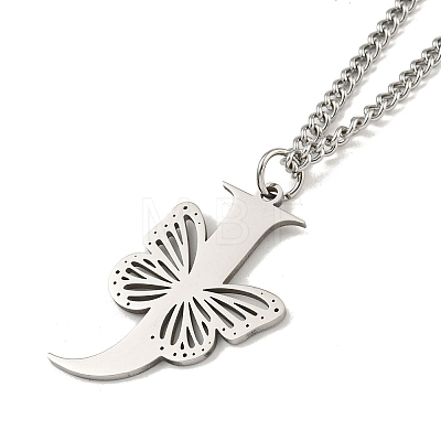 201 Stainless Steel Necklaces NJEW-Q336-01J-P-1