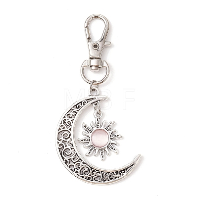 Moon & Sun Alloy Pendant Decorations HJEW-JM01596-04-1