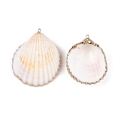 Natural Scallop Shell Big Pendants SSHEL-N038-13-1