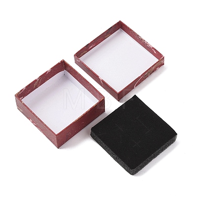Floral Oil Painting Print Square Cardboard Jewelry Boxes CBOX-A010-01A-05-1