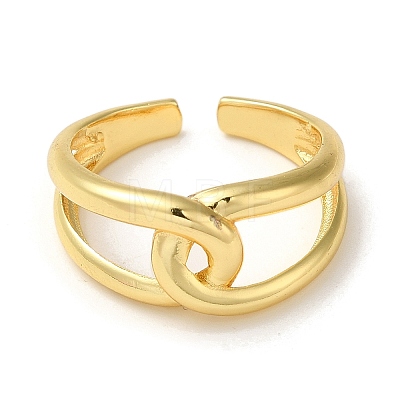 Rack Plating Brass Open Cuff Rings for Women RJEW-M162-35G-1