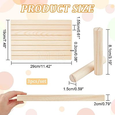 7-Slot Wooden Place Card Display Stands ODIS-WH0029-52A-1