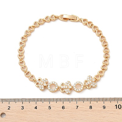 Brass Micro Pave Cubic Zirconia Chain Bracelets KK-R217-44G-1