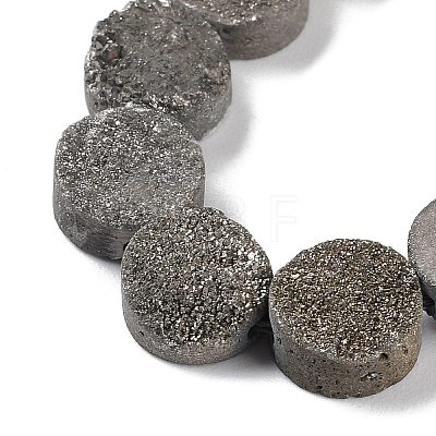 Electroplated Natural Druzy Agate Beads Strands G-M433-01A-1