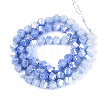 Anti-Tarnish Electroplate Glass Beads Strands GLAA-T025-6mm-14B-1