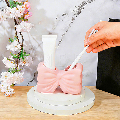 Resin Bowknot Toothbrush Holder AJEW-WH0817-096-1