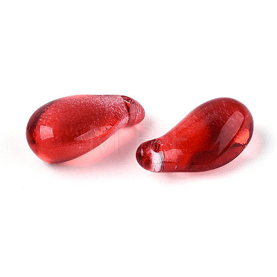 Transparent Glass Teardrop Charms GLAA-T030-03A-1