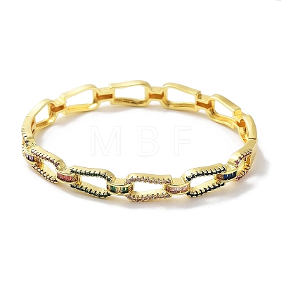 Brass Micro Pave Cubic Zirconia Hinged Bangles BJEW-Z061-01A-1