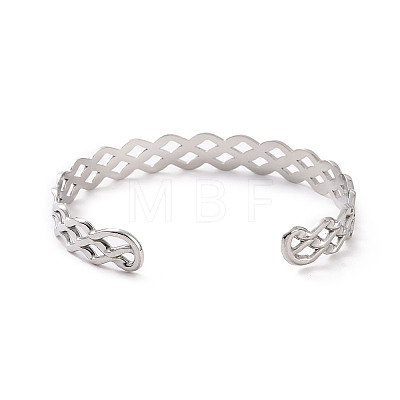 Non-Tarnish 304 Stainless Steel Cuff Bangles BJEW-M234-01P-1