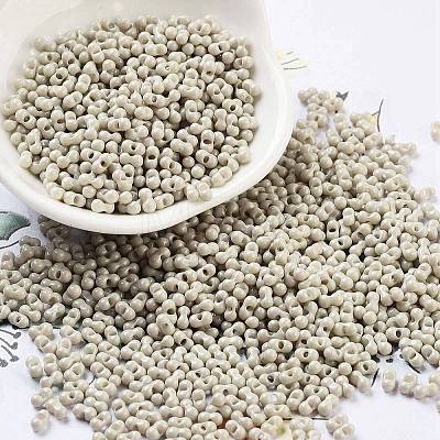 Baking Paint Glass Seed Beads SEED-A033-04R-1