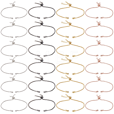 32Pcs 4 Colors Rack Plating Adjustable Brass Slider Bracelet Making KK-SP0001-79-1