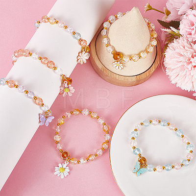 SUNNYCLUE DIY Flower Butterfly Bracelet Making Kit DIY-SC0021-14-1