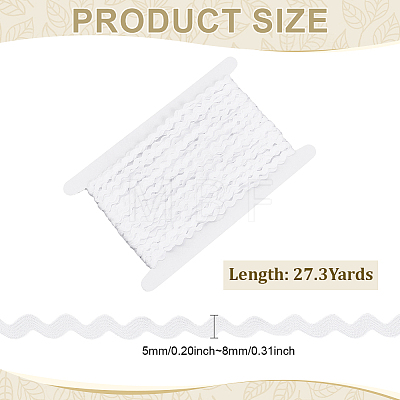 25M Polyester Wavy Fringe Trim Ribbon OCOR-ME0001-90A-1
