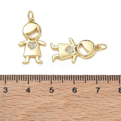 Brass Micro Pave Clear Cubic Zirconia Pendants CU-CBA9AFC-01G-26-1
