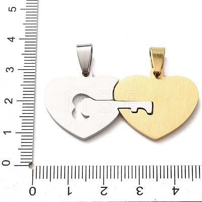 304 Stainless Steel Rhinestone Split Pendants STAS-F368-13GP-1