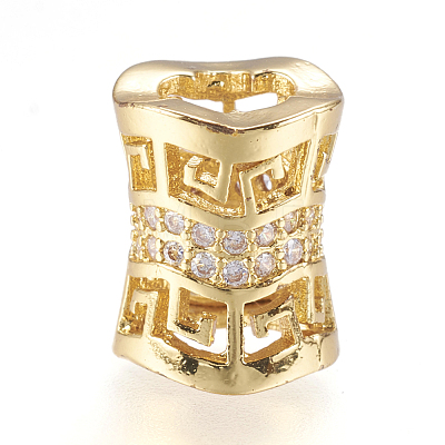 Brass Micro Pave Cubic Zirconia Beads ZIRC-J018-29-1