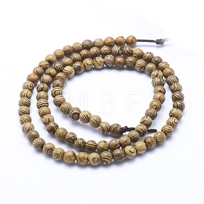 Natural Wenge Wood Beads Strands X-WOOD-P011-05-8mm-1
