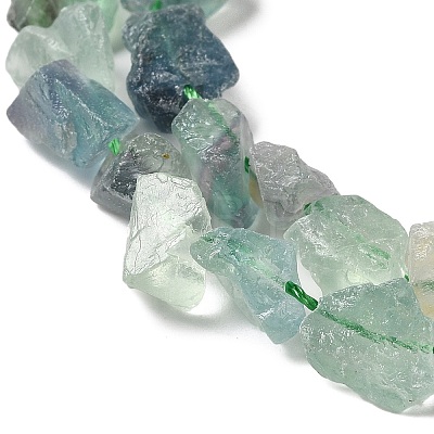 Raw Rough Natural Green Fluorite Beads Strands G-I283-G01-02-1