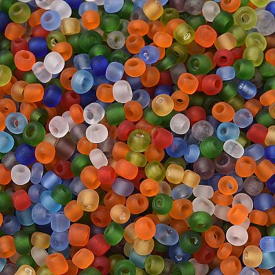 Frosted Colours Glass Seed Beads SEED-A030-02B-1