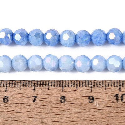 Anti-Tarnish Electroplate Glass Beads Strands EGLA-ZX010-6mm-09-1