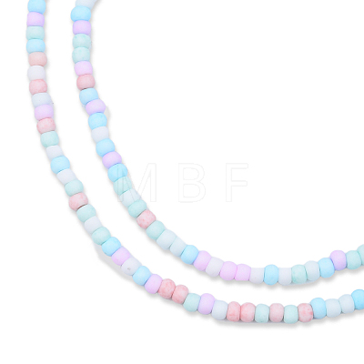 Opaque Spray Painted Glass Bead Strands GLAA-N047-07-03-1