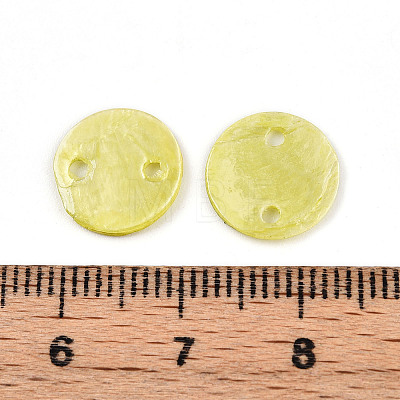 Spray Painted Natural Capiz Shell Connector Charms SSHEL-N039-03F-1