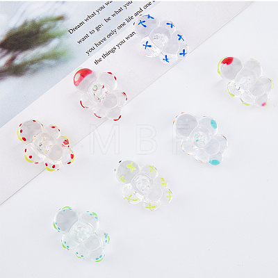 14Pcs 7 Color Transparent Acrylic Beads ACRC-DC0001-01-1