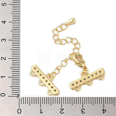 Brass Micro Pave Cubic Zirconia Chain Extender KK-L216-004B-G-1