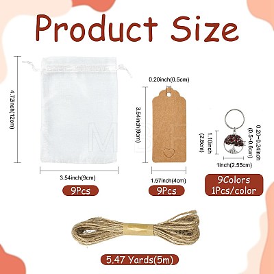 Natural & Synthetic Mixed Stone Keychains KEYC-FS0001-14-1