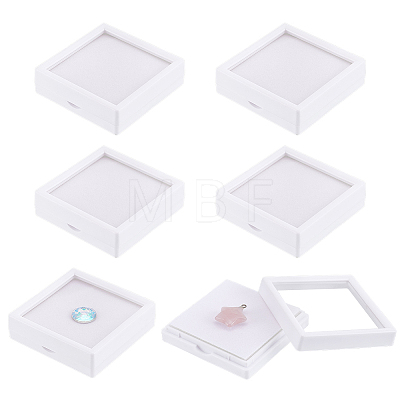 Square Plastic Loose Diamond Storage Boxes CON-WH0095-50A-1