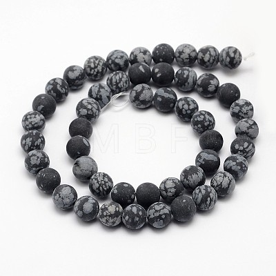 Natural Snowflake Obsidian Beads Strands G-D674-8mm-1