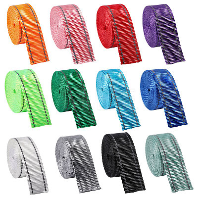 22 Yards 11 Colors Fibre Imitation Nylon Reflect Light Ribbon OCOR-GL0001-35-1