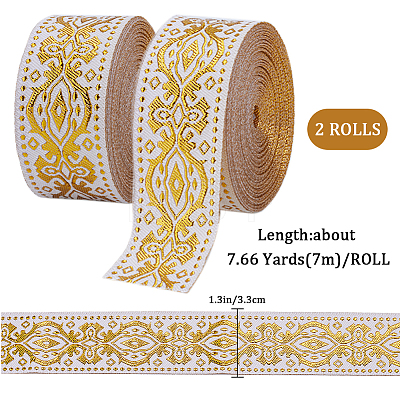 Gorgecraft Ethnic Style Polyester Silk Grosgrain Ribbon OCOR-GF0003-67A-1