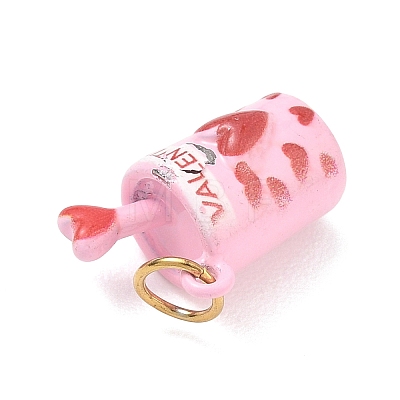 Valentine's Day 304 Stainless Steel Enamel Pendants SA-CBA08A6-07E-G-1