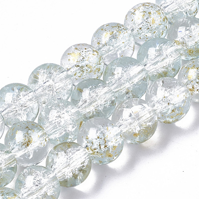 Transparent Spray Painted Crackle Glass Bead Strands GLAA-N035-03C-A09-1