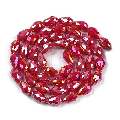 Opaque Solid Color Electroplate Glass Beads Strands EGLA-N013-P10mm-B07-1