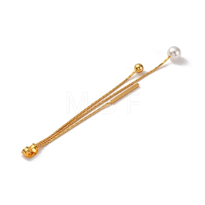 Brass with ABS Plastic Imitation Pearl Charm Ear Nuts LS-KK-G510-11G-1