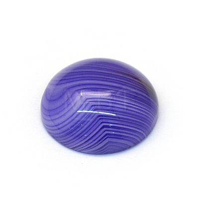 Dyed Natural Striped Agate/Banded Agate Cabochons X-G-R348-16mm-04-1